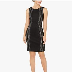 Calvin Klein Mini Dress Black and Silver  Studded "Starry Night" Bodycon NWT